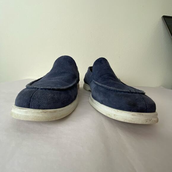Clorinda Antinori Edoardo Sirena Suede Loafers Size 41 or 9 Navy Blue Italy - Picture 5 of 12
